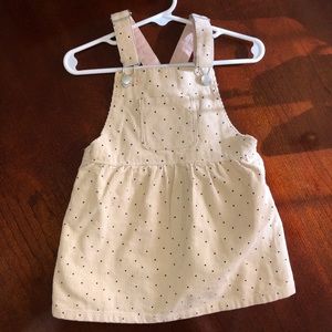 Corduroy Tan polka dot dress